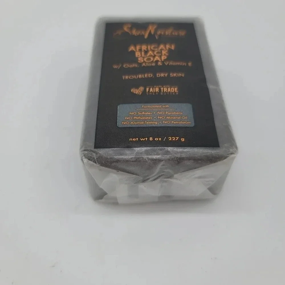 Shea Moisture African Black Soap Oats Aloe Vitamin E For Troubled, Dry Skin 8oz